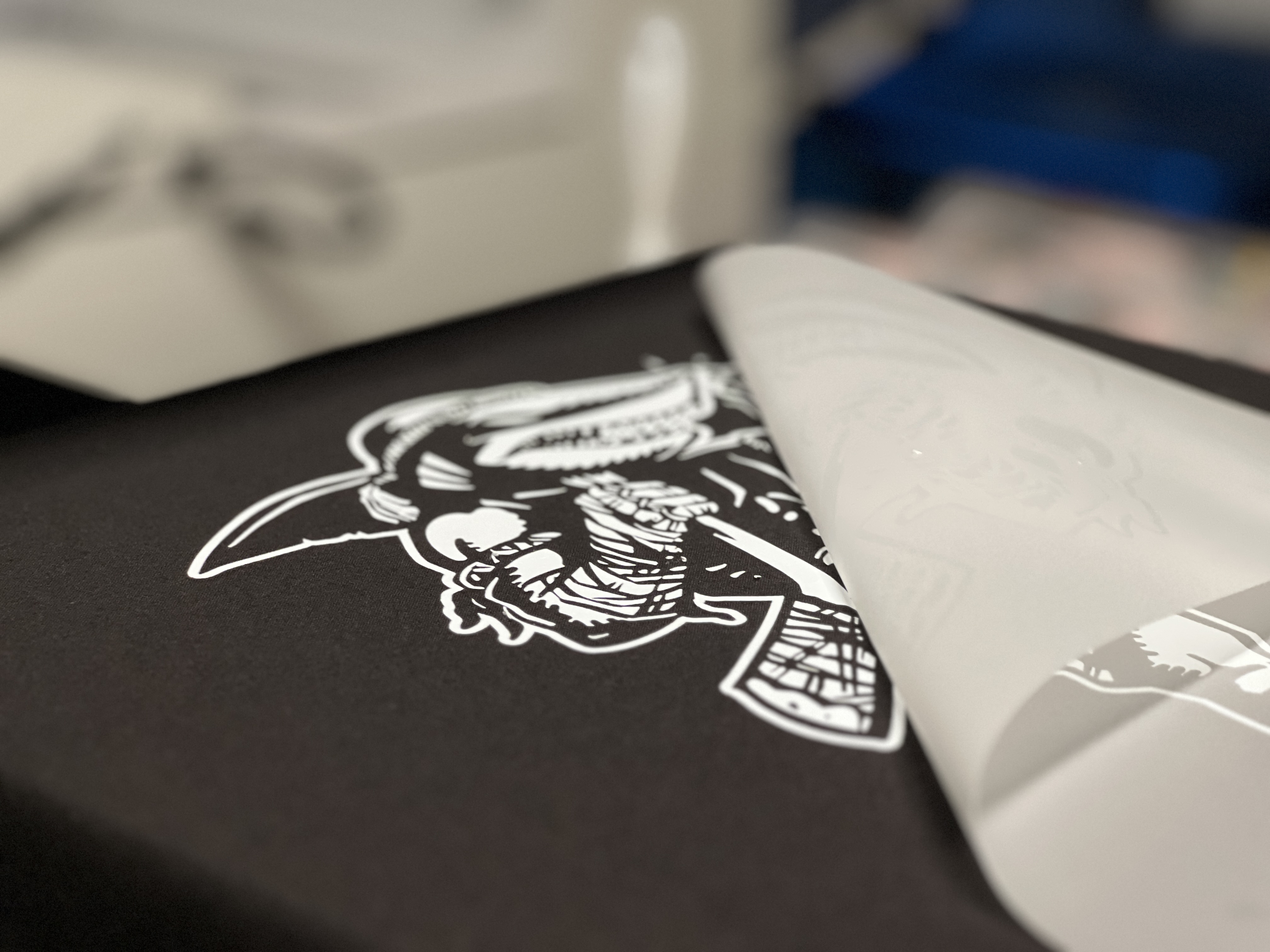 DTF transfer prints in production